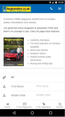 Regtransfers - Number Plates android App screenshot 0